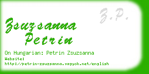 zsuzsanna petrin business card
